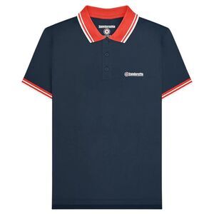 Lambretta Mens Contrast Tipped Polo Shirt / Navy/Red